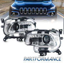 Pair HID Xenon Projector Headlight Headlamp LH+RH For 2014-2018 JEEP Cherokee