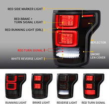 Pair SMOKED LED Tail Lights For Ford F150 F-150 2015-2020 Rear Turn Signal