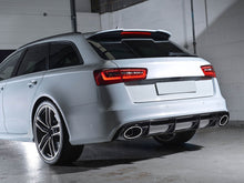 RS6 Style Gloss Black Rear Diffuser + Silver Exhaust Tips for Audi A6 C7.5 S-Line 2016–2018