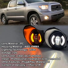 L+R LED Fog Lights DRL Clear Lens w/ Bezels For Toyota Tundra 2007-2013 Sequoia