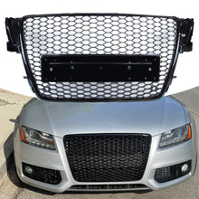 Front Mesh RS5 Style Bumper Hood Hex Grille Black For 2008-2012 Audi A5/S5 B8 8T