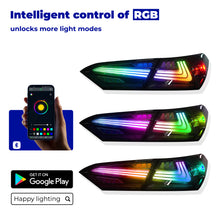 LED RGB Tail Lights for 2018-2024 Toyota Camry Sedan Rear Lights Assembly 1 Pair