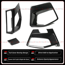 For 2022-2025 BMW X3M X4M Carbon Fiber Front Lower Grill + Side Air Duct Trim Covers