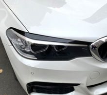 Gloss Black Headlight Eyelid Cover Eyebrow For BMW 5-Series G30 530I 540I M550I 2017-2023