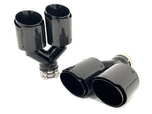 Real Carbon Dual Exhaust Tip End Pipes 65mm Inlet for Mercedes Audi BMW Porsche
