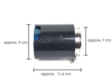 2.75" In 3.5" Out Carbon Fiber Blue Exhaust Tips 4PCS Set For Audi S4 S5 S6 S7, BMW 3/4 Series, Ford Mustang GT, Genesis G70, Kia Stinger