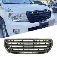Black Front Upper Hood Bumper Grille w/ LED Light for Toyota Land Cruiser LC200 2007-2015