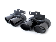 63mm Inlet Exhaust Tips Muffler Black For AUDI A6 C8 A7 2019-2024 Refit to S6 S7