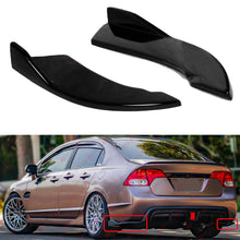 For 2006-2011 Honda Civic Sedan Gloss Black Rear Bumper Winglet  Corner Spats Extension