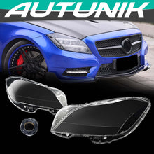 Pair Headlight Lens Cover For 2012-2014 Mercedes CLS350 CLS500 CLS550 CLS63 AMG W218 Pre-LCI