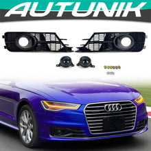 Left+Right Fog Light Grille For Audi A6 C7 Non-S-Line 2016-2018