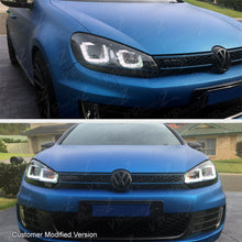 For 2010-2014 Volkswagen MK6 GTI GOLF Sportwagon OLED Neon Tube Red Headlights Pair