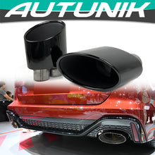 RS Style Gloss Black Twin Exhaust Tips For Audi S3 S4 S5 S6 Muffler Upgrade