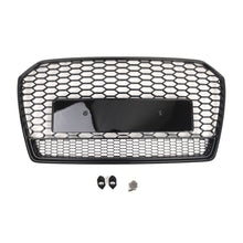 Front Mesh Honeycomb Grille Grill Gloss Black for Audi A6 S6 C7 2016-18 Facelift