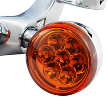 Chrome LED Spot Fog Passing Lights Lamp Turn Signals Bar Kit Fit for Harley Road King