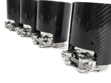 2.75" In 3.5" Out Carbon Fiber Blue Exhaust Tips 4PCS Set For Audi S4 S5 S6 S7, BMW 3/4 Series, Ford Mustang GT, Genesis G70, Kia Stinger