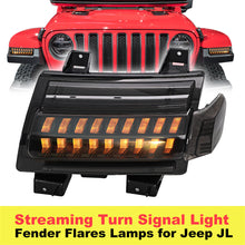 Pair LED Fender Lights for Jeep Wrangler JL 2018-2024 Sequential DRL Turn Signal