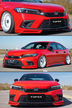 For 2022-2024 Honda Civic 11th Gen Yofer Red Black Front Bumper Lip Splitter Kit