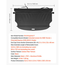 Retractable Rear Cargo Cover For Chevy Equinox / GMC Terrain 2018–2024 Security Shield