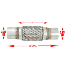 2.25" Inlet/Outlet Exhaust Flex Pipe , Length 8" 10" 12" 14'' 16'' Heavy Duty Stainless Steel 8"-16" OL
