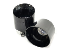 Universal 70mm Inlet Black Exhaust Tips Pair for Audi BMW Mercedes Models