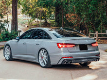 Carbon Fiber Look Rear Diffuser + Chrome Exhaust Tips For Audi A6 C8 S-Line S6 2019–2024