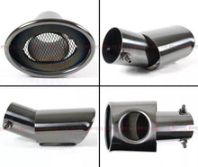 For 2016-2021 Honda Civic Oval Titanium Black Chrome Muffler Exhaust Tip Finisher