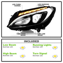 Pair Halogen UPGRADE FULL LED Projector For 2015-2018 Mercedes-Benz W205 C300 Headlights L+R