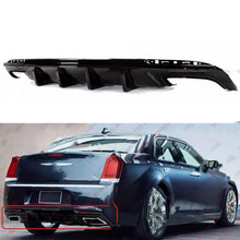 For 2015-2023 Chrysler 300 Gloss Black Shark Fin Rectangle Exhaust Rear Diffuser