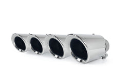 4x 62mm Universal Exhaust Tips Black/Chrome Clamp-On for Porsche Cayenne Macan Panamera