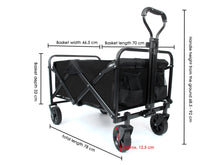 Utility Wagon Cart Trolley Handcart Foldable Black for Beach & Camping & Picnic cp11
