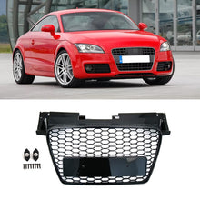 Front Bumper Radiator Grille Hex Grill Gloss Black For Audi TT TTS MK2 2007-2014