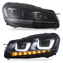 Pair LED Headlights For Volkswagen Golf 6 MK6 TSI TDI 2010-2014 W/Sequential Indicator