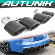Dual Matte Carbon Exhaust Pipe Tips for Audi A4 A5 A6 A7 Modifications