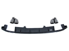 Gloss Black Rear Diffuser + Exhaust Tips for Audi A4 S-line Sport Bumper 2017 2018 2019