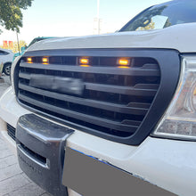 Black Front Upper Hood Bumper Grille w/ LED Light for Toyota Land Cruiser LC200 2007-2015