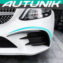Gloss Black Front Fog Light Cover Trims For Mercedes W205 C205 AMG 2019-2021