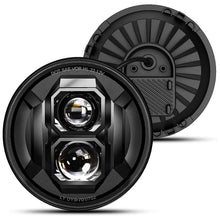 Pair 7" Round LED Headlights Hi Low Beam For Jeep Wrangler JK TJ LJ Black