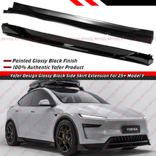 For 2025-2026 Tesla Model Y Juniper Yofer Design Gloss Black Side Skirt Extension