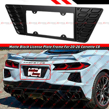 For 2020-2026 Corvette C8 Z51 Z06 Matt Black Rear License Plate Frame Holder Panel
