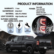 Clear LED Tail Lights For 2014-18 GMC-Sierra 1500 2500 3500 Rear Lamps With Startup Animation