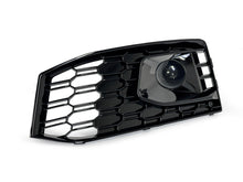 For 2017-2019 Audi A4 B9 S-line S4 Black Front Bumper Fog Light Grille Cover w/ ACC Caps