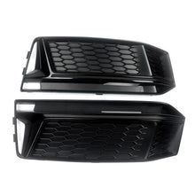 Black Front Fog Light Cover For Audi A4 B9 S-LINE S4 B9 2016-18 Honeycomb Style