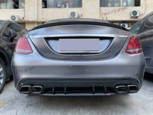 C63 Style Rear Diffuser & Black Exhaust For Mercedes W205 Sedan C250 C300 C450 C43 AMG Bumper Only