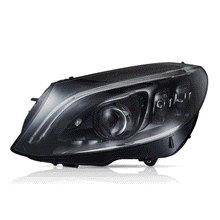 Pair LED Headlights For Mercedes C-Class W205 C200 C300 C63 Coupe Convertible 2015-2021 W/ Blue Animation