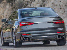 Carbon Fiber Look Rear Diffuser + Chrome Exhaust Tips For Audi A6 C8 S-Line S6 2019–2024