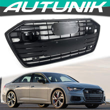 Front Bumper Upper Grille Gloss Black For Audi A6 S6 C8 2019-2023 2024