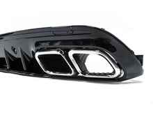 Black Diffuser w/ Chrome Exhaust Tips For Mercedes W205 Sedan C250 C300 C43 Sedan AMG