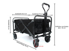 Utility Wagon Cart Trolley Handcart Foldable Black for Beach & Camping & Picnic cp11