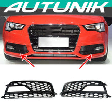 Black Fog Light Grill Cover For Audi A5 B8.5 8T S-Line S5 2013-2016
